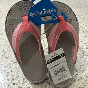 Columbia Youth Pink and Gray Flip Flops